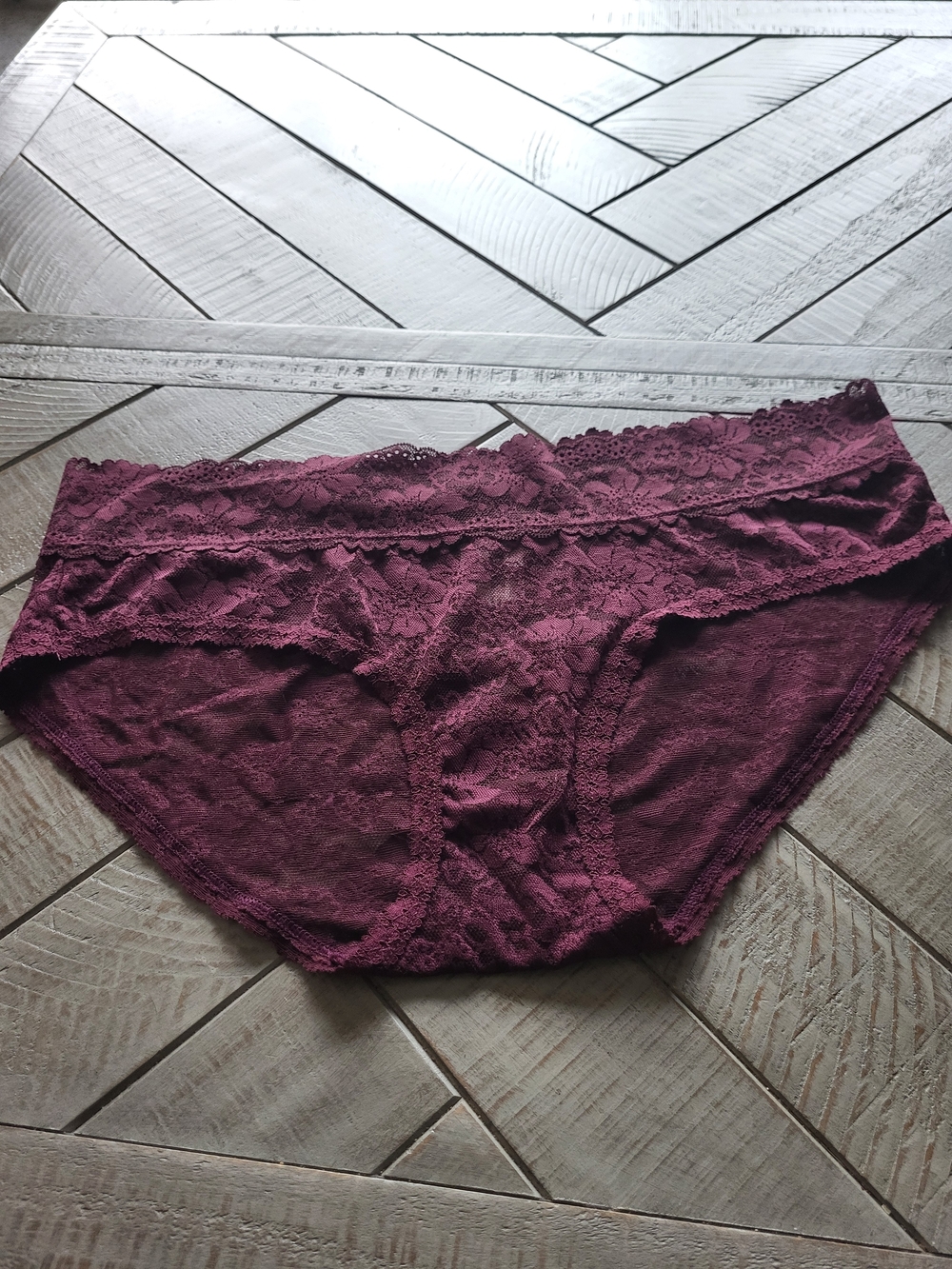 Victoria's Secret Lace Bikini Panty in Plum Wine